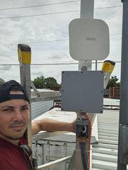 Wireless connections with long-range antennas.  "these services contact before for quote"