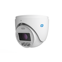 Turret IP 8 MP / POE / 24/7 Color Image / 131ft (40m) Smart Dual Light (White Light + IR) / Integrated WDR (120dB) / Micro SD / IP66 / 2.8 mm Lens / Cloud Video Recording / Metal / Red and blue strobe / Integrated Siren / Two way audio