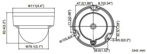 Compatible with Hikvision 2MP POE Original DS-2CD1121-I IP Camera W/Vandal Proof 102 Degree