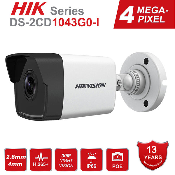 HIK New Video Surveillance Camera DS-2CD1043G0-I 4MP IR Network Bullet IP Camera POE H.265+ Replace DS-2CD1041-I