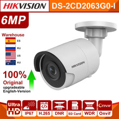 Original Hikvision IP camera Network Camera 6MP DS-2CD2063G0-I Fixed Bullet POE security camera with SD Card Slot ONVIF H.265